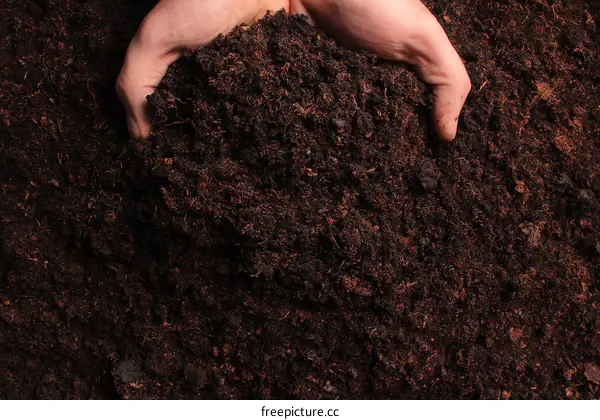 Hands Holding Rich Dark Garden Soil