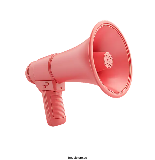 [Transparent Background PNG]3D Rendered Retro Pink Megaphone