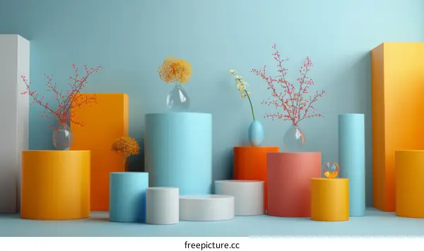 Modern Minimalist Floral Still Life Display