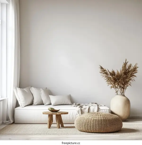 Minimalist Beige Living Room Interior Design