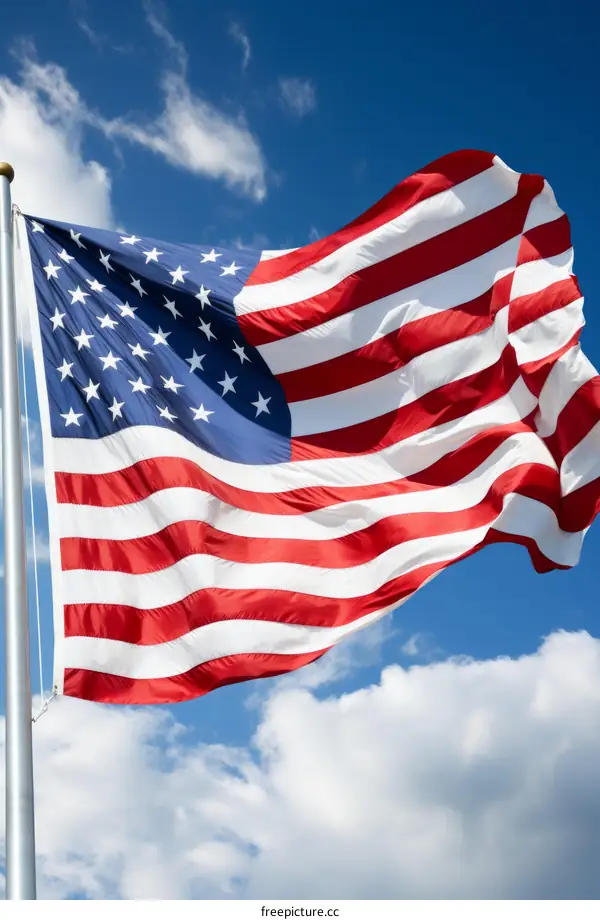 American flag waving in the wind