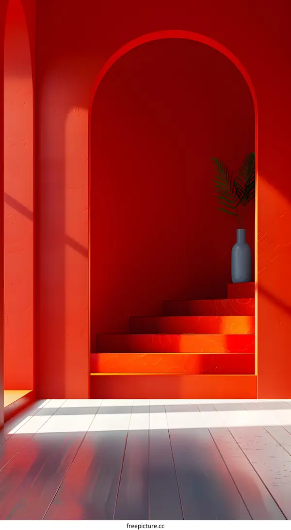 Red Archway Stairs