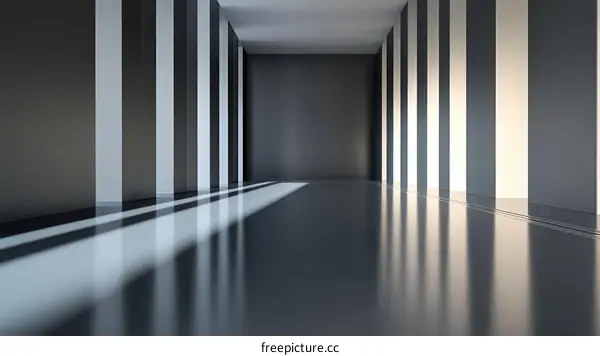 Modern Empty Hallway Architectural Illustration