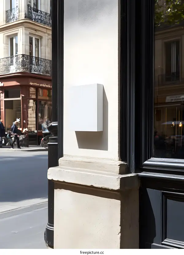 Blank Square Sign on a Building Wall