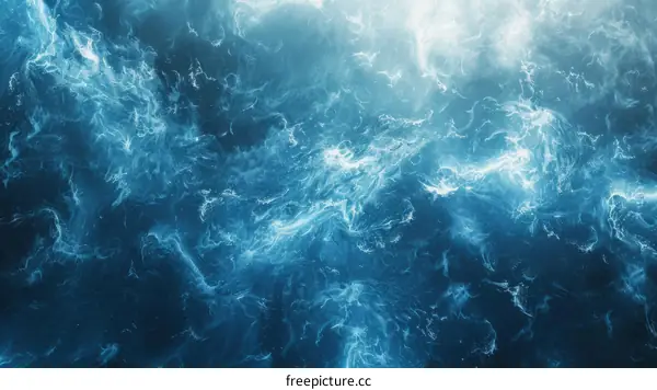 Abstract Blue and White Background with Flowing Liquid Motion