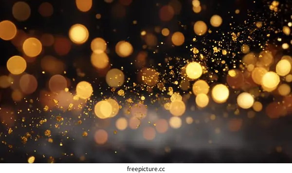 Golden Bokeh Background with Sparkling Particles