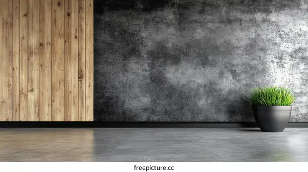 Modern Interior Design with Wood and Concrete Walls