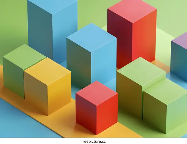 Abstract Colorful Cubes Background Design