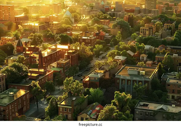 Cityscape with Buildings and Streets