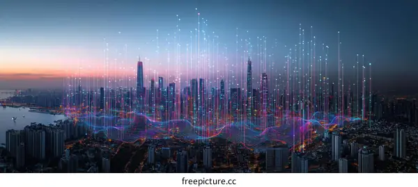 Modern City Skyline Data Visualization
