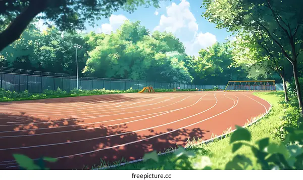 Summer Day at the Outdoor Running Track