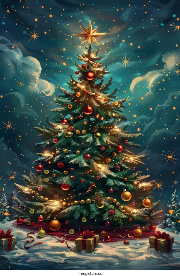Christmas Tree in the Enchanting Snow