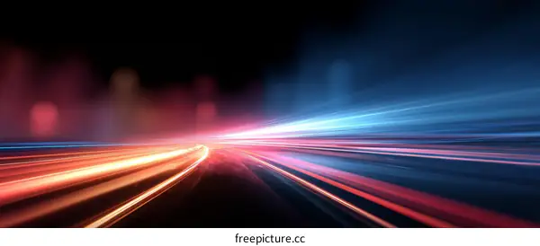 Abstract Night City Light Trails