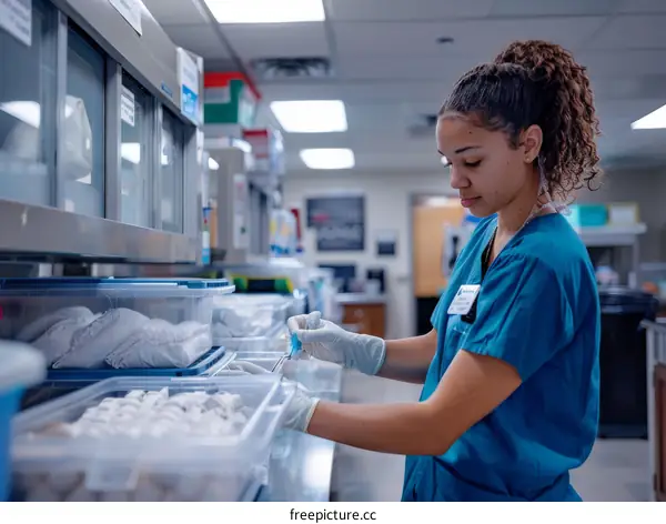 Pharmacy Technician Counting Pills