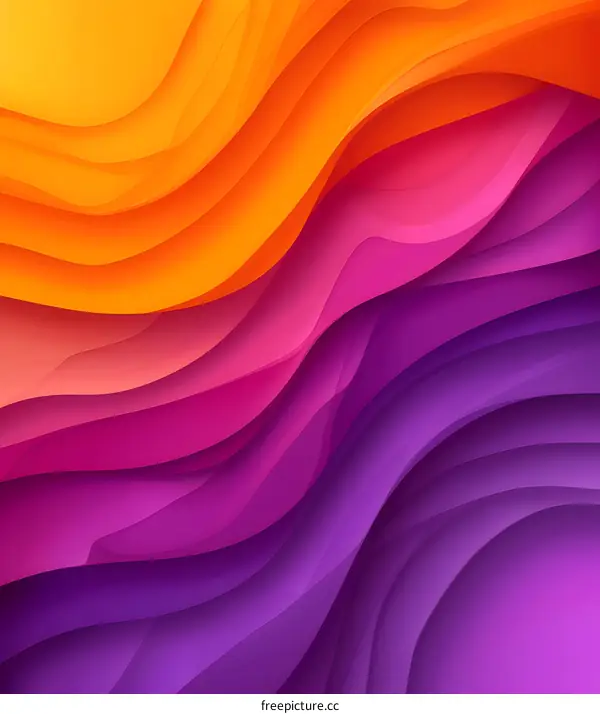 Abstract Gradient Wavy Background in Orange Purple and Pink Colors