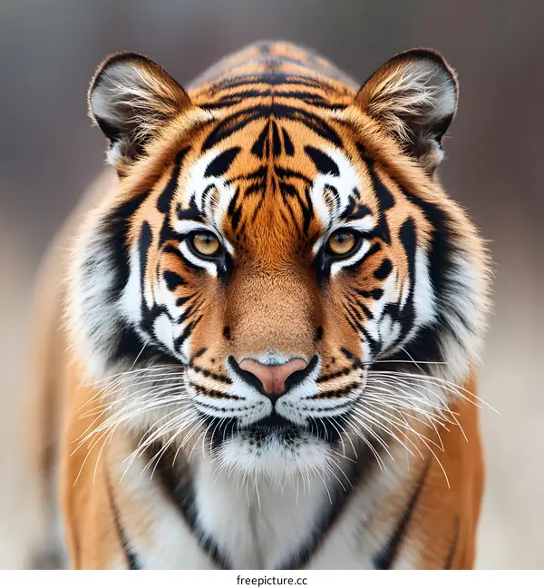 Close Up Portrait of a Tiger