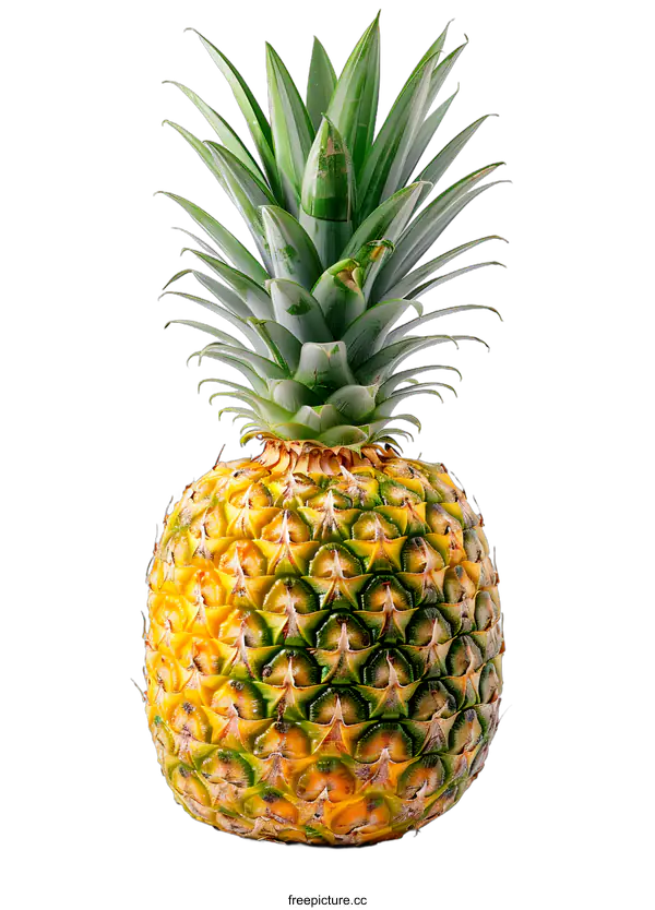 [Transparent Background PNG]Fresh Whole Pineapple Isolated on White Background
