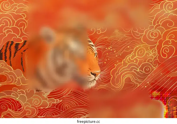 Chinese New Year tiger pattern background