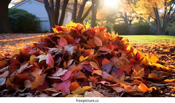 Colorful Autumn Leaves Pile