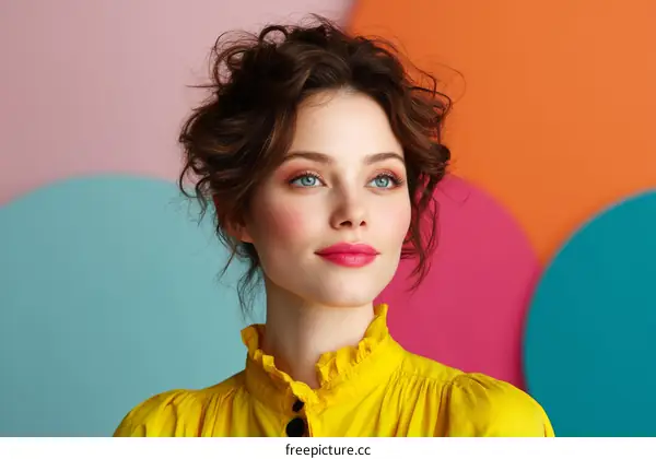 Fashionable Woman with Vibrant Colors