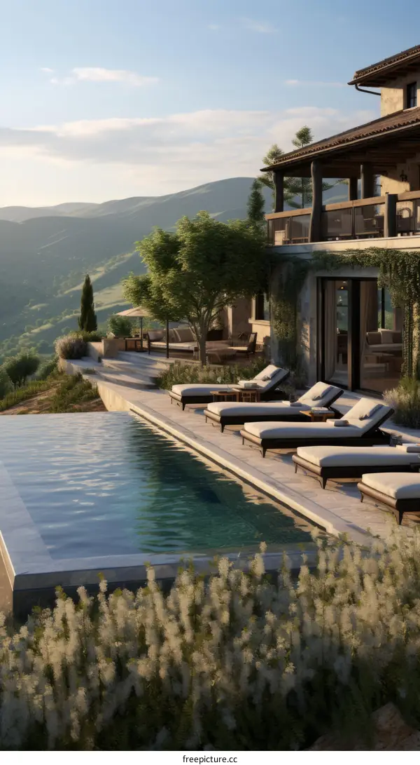 Modern villa with amazing view of the valley