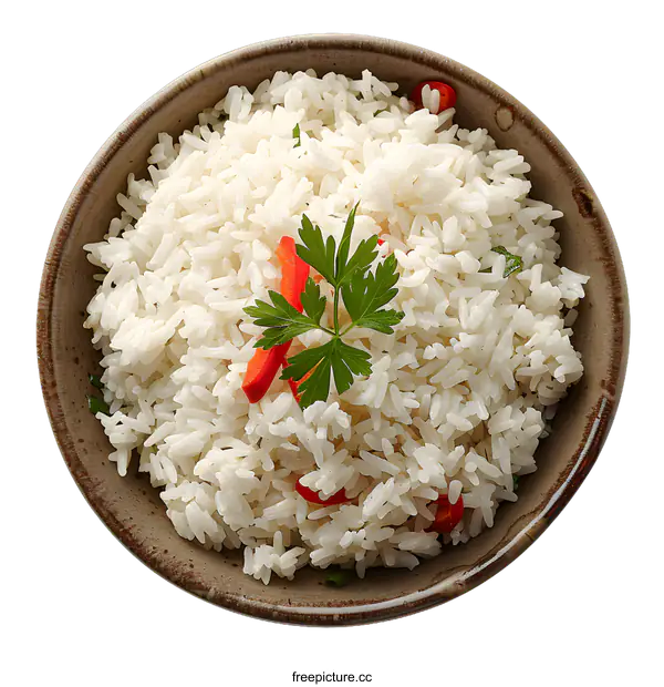 [Transparent Background PNG]White rice in a bowl