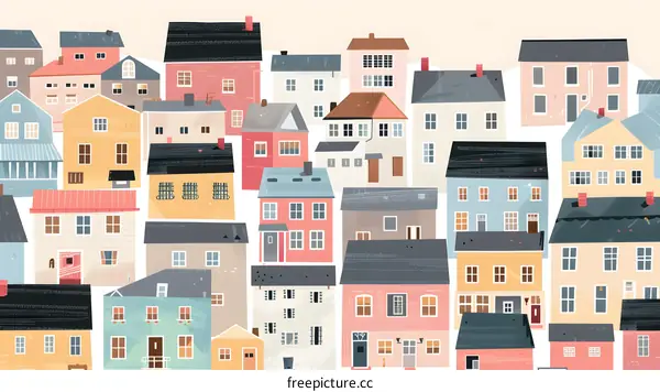 Colorful Houses Illustration