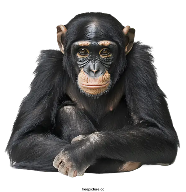 [Transparent Background PNG]Close Up Portrait of a Chimpanzee