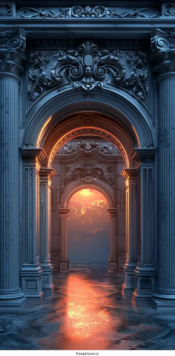 Majestic Archway to a Sunset Sky