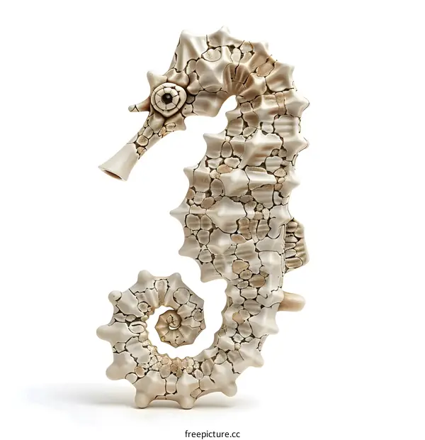 Seahorse Sculpture Isolated on White