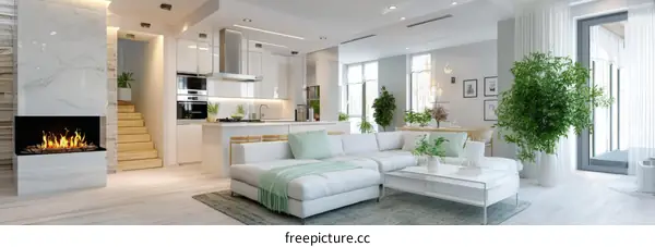 Modern Open Concept Living Area Design