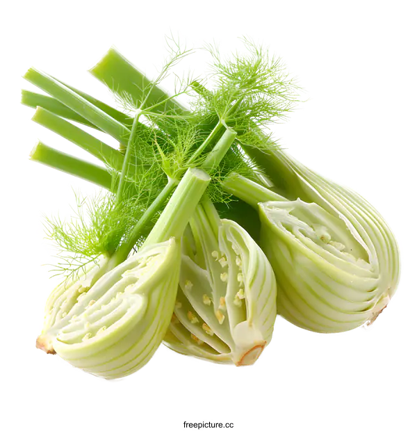 [Transparent Background PNG]Three bulbs of organic fennel
