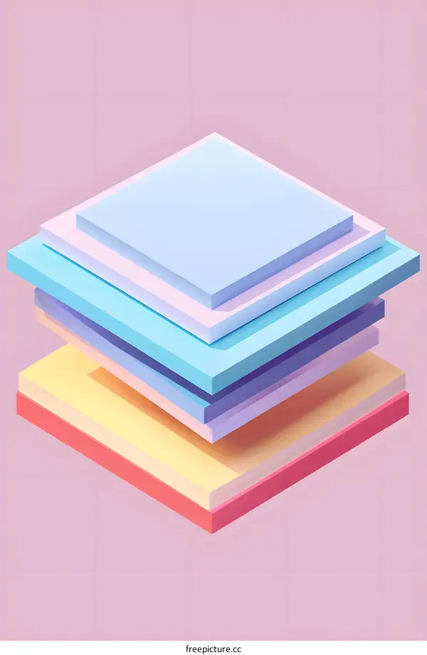 Abstract Colorful Geometric Shapes Stacked  Background