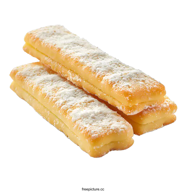[Transparent Background PNG]Three pastries with sugar powder