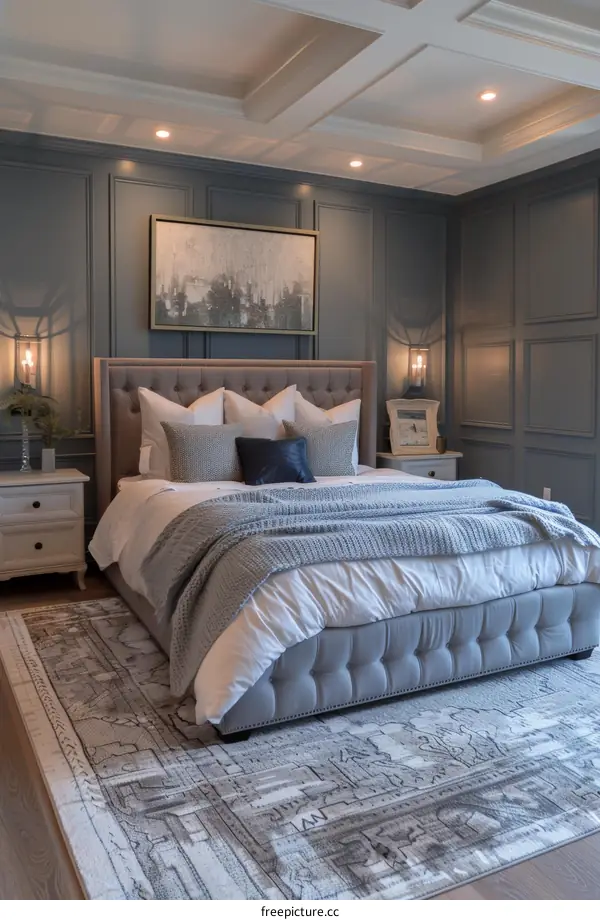 Modern bedroom with comfortable interiors