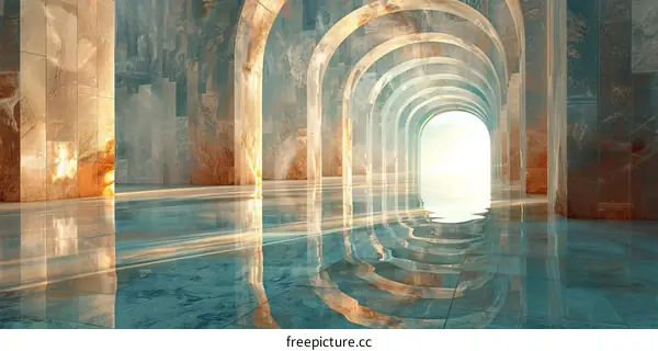 Marble Arch Colonnade with Reflecting Pool