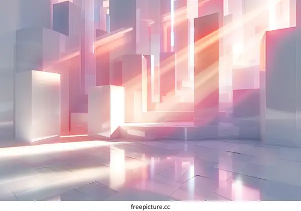 Abstract Geometric Structure in Pink and White