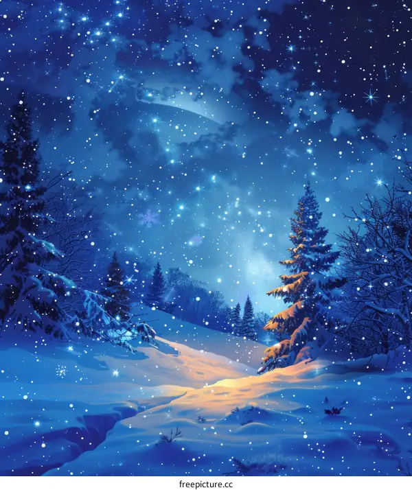Starry Snowy Forest