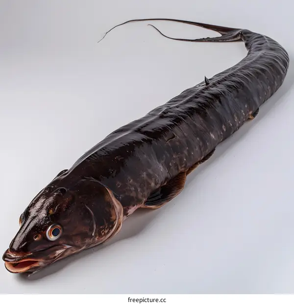 Fresh Black Fish on White Background