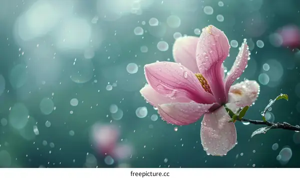 Raindrops on a magnolia