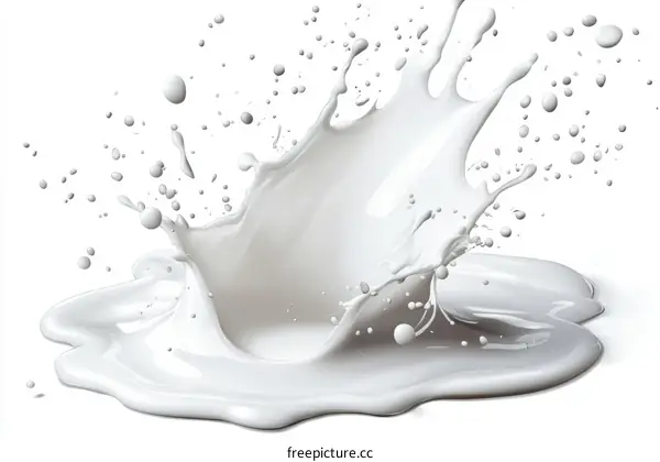 Milk Splash Illustration on White Background