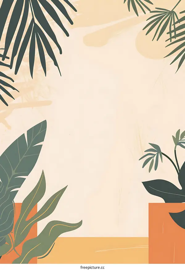 Abstract Tropical Leaf Background Design