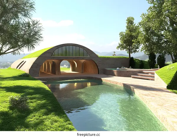 Modern Architecture With a Grass Roof