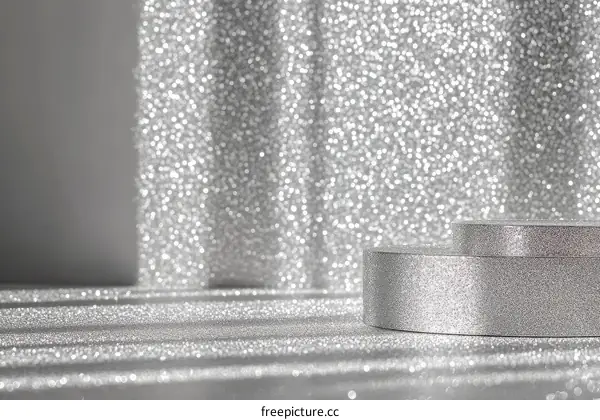 Silver Glittery Product Display Stage