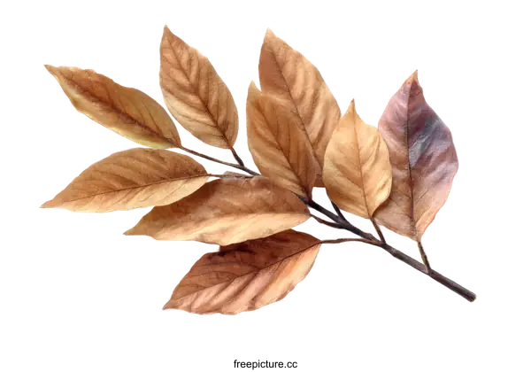 [Transparent Background PNG]Dried Autumn Leaves Arrangement on White Background