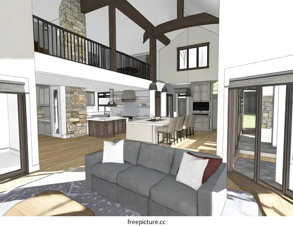 Modern Farmhouse Interior Design Sketch