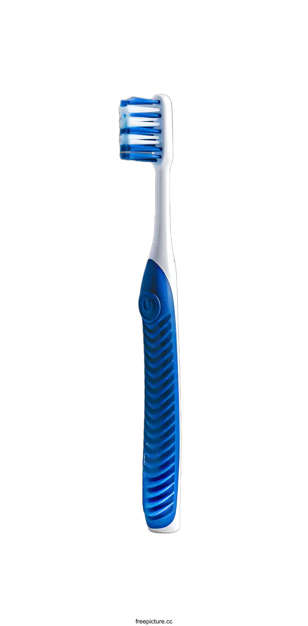 [Transparent Background PNG]Blue and White Toothbrush on a White Surface