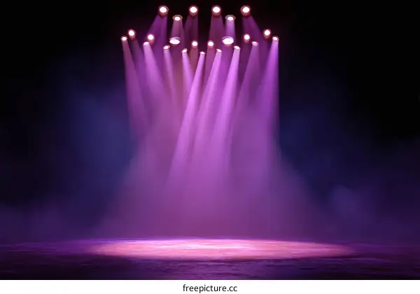 Purple Stage Lighting Design Illustration