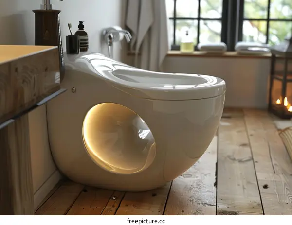 The new toilet design is both stylish and functional
