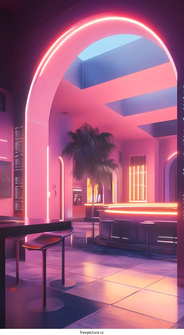 Neon Pink Archway Interior Design